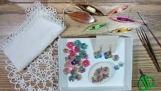 beginners shuttle tatting  tatting with color simple one ring tatted flower  free quotpatternquot [upl. by Gates]