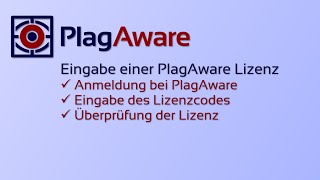 Plagiatsprüfung mit PlagAware Eingabe eines Lizenzcodes [upl. by Sherourd]