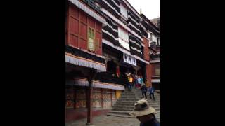 Monks chanting prayers Tashilhunpo monastery Shigatse Tibet [upl. by Eveneg726]