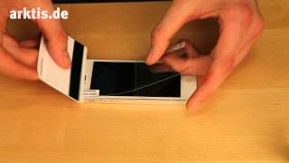 Anleitung iPhone 5 5s 5c Display Schutzfolie sauber aufbringen [upl. by Ytram]