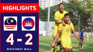 HIGHLIGHTS  Malaysia vs Cambodia 42  U22 Merlion Cup 2023 [upl. by Aihn99]