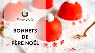 RECETTE de NOËL  les petits Entremets Bonnets de Père Noël [upl. by Thurmond]