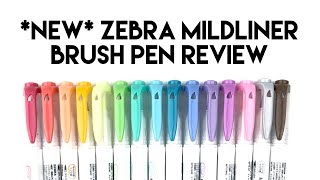 NEW Zebra Mildliner Brush Pen Review for Hand Lettering and Modern Calligraphy [upl. by Elvah]