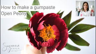 How to make an easy gumpaste Open Peony sugar flower 2020 [upl. by Samantha]