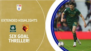 SIX GOAL THRILLER  Plymouth Argyle v Watford extended highlights [upl. by Hitt873]