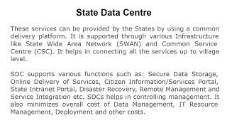 Introduction to State Data Centre SDC in Hindi  By  Anu Monga [upl. by Engedi381]