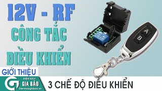 Công tắc điều khiển từ xa 12v 10A Bộ điều khiển từ xa thu RF 2 tiếp điểm Relay 10A RF 433 MHz [upl. by Rahr]