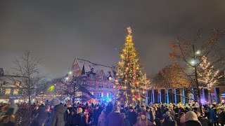 Julemanden Tænder Juletræet I Ringsted  Santa Lights The Christmas Tree In Ringsted [upl. by Lynnea]