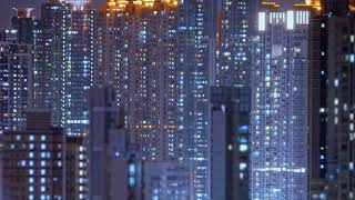 Loop Of Hong Kong Apartments At Night Screensaver 4K [upl. by Noedig]