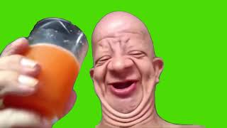 Bald Guy Drinks Orange Juice Meme Green Screen [upl. by Maurili]