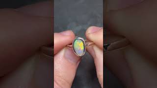 JE044  Lightning Ridge opal white opal ring [upl. by Fusuy375]