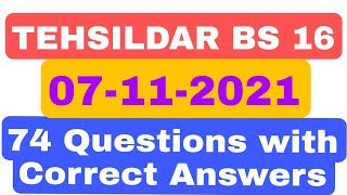 Tehsildar paper 1 held on 07112021 Solved 74 Questions  Tehsildar English paper morning time [upl. by Acceb]