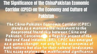 Significance of CPEC in our EconomyImportance of CPEC for Pakistan Essay on CPEC [upl. by Asilanom849]