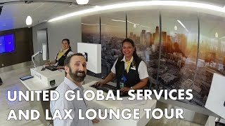 UNITED GLOBAL SERVICES  LAX plus UNITED CLUB lounge tour [upl. by Cleasta]