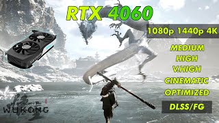 Black Myth WuKong with RTX 4060  All Settings Tested  1080p 1440p amp 4K  DLSS  FG [upl. by Imoyaba]