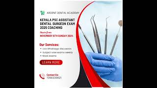 Kerala psc dental surgeon exam 2025 coachingdentalpsc education pscdentalsurgeon governmentexam [upl. by Kinsman201]