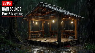 Deep Sleep Instantly On Rainy Night  Heavy Rainfall On Shelter amp Thunder Sounds  White Noise [upl. by Senecal]