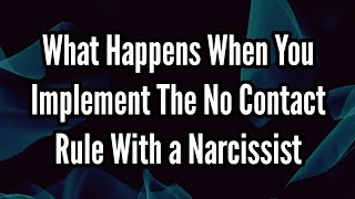 What Happens When You Implement the No Contact Rule With a Narcissist [upl. by Mailiw]