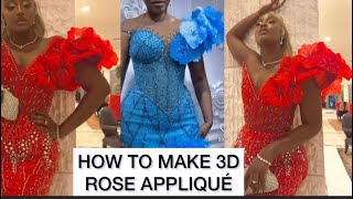 HOW TO MAKE A TRENDY 3D ROSE APPLIQUÉ applique 3dapplique [upl. by Ferullo]