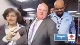 FUNNY  Rob Ford Walks Into Camera  Toronto Mayor [upl. by Three57]