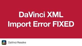 DaVinci Resolve Crashes When Importing XML  FIXED [upl. by Meek]