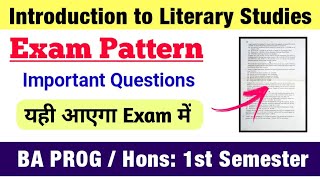 Introduction to Literary Studies Important Questions BA PROG Eng Hons 1st Semester SOL DU [upl. by Gaeta]