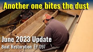 Removing another stringer and preparing the area for a new one June update  Boat Restoration EP097 [upl. by Siddon]