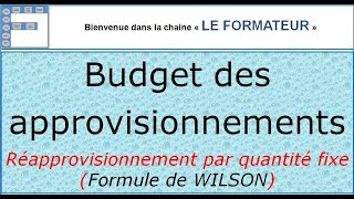 budget des approvisionnements exercice corrigé [upl. by Anitnahs299]