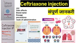 Ceftriaxone injection use in hindi  monocef 1g oframax 1g xone 1g use side effect precautions [upl. by Pollard]