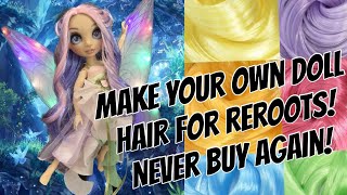 How to get Free Doll Hair For Reroot and Easy Rainbow High Reroot tutorial [upl. by Ailenroc167]