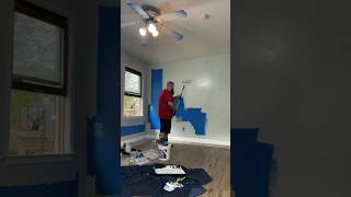 Painting bedroom walls with Sherwin Williams Sea Salt green painting homeimprovement remodel [upl. by Brownson]