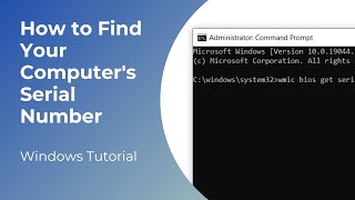 How to Find Your Computers Serial Number [upl. by Airamalegna968]