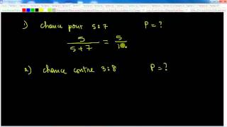 Secondaire 4 CST Révision des techniques probabilité chances pour et chances contre [upl. by Aninad]