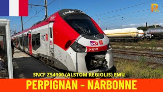 Cab Ride Perpignan  Narbonne Narbonne—Portbou Railway France train drivers view in 4K [upl. by Burrell]