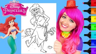 Coloring Princess Ariel The Little Mermaid Coloring Page Prismacolor Markers  KiMMi THE CLOWN [upl. by Cocks582]