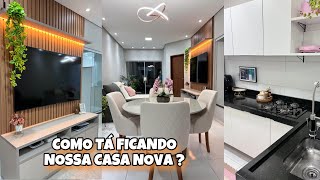 COMO TÁ FICANDO NOSSA CASA NOVA  PORQUE SUMI  DECOREI QUASE TUDO 💖🏚️ [upl. by Lubbi736]