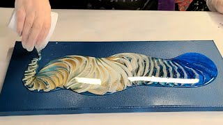 STUNNING traveling tree ring resin painting with a split cup [upl. by Meaghan94]