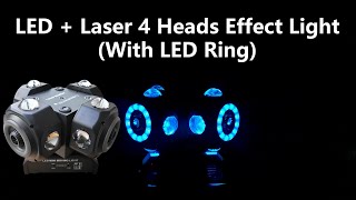 LED  Laser 4 Heads Effect LightWith LED Ring [upl. by Aliuqahs]