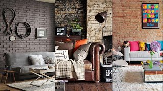 Brick Wall Living Room Ideas Brick Wall Design and Decor for Living Room [upl. by Odrawde413]