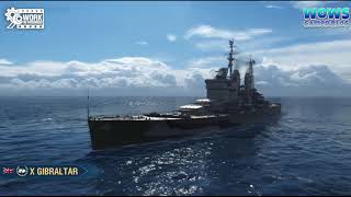 Gibraltar  British Tier X Heavy Cruiser  Port turntable Video [upl. by Drabeck]