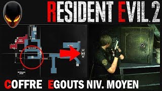 RESIDENT EVIL 2 Code Coffre du Niveau Moyen section Egouts  Crosse Fusil [upl. by Annahs]