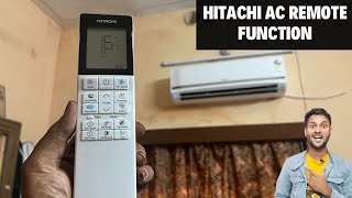 Hitachi Ac remote function 2024 [upl. by Eilsel]