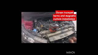 I 20 osram horns and magnetic curtain installation gearx Car accessories Vijayawada9052767999 [upl. by Amada427]