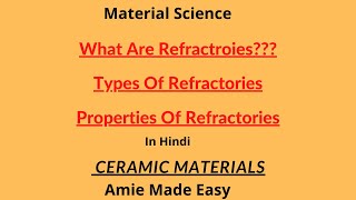 What Are Refractories  Types Of Refractories  Ceramic Materials  Material Science [upl. by Attener]