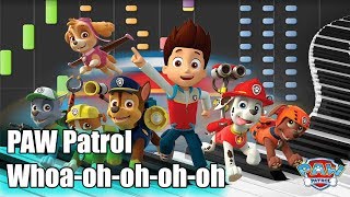 PAW Patrol  Synthesia Piano Cover  Karaoke version ❤ [upl. by Ambrosio]