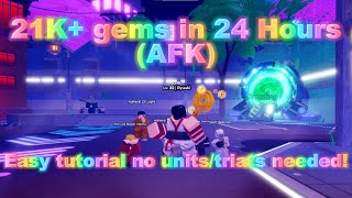 Best Anime Defenders AFK macrotinytask  21K GEMS IN 24 HOURS  No units or triats needed 🔥 [upl. by Suiratnauq]