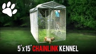 Lucky Dog 5 x 15 Chainlink Boxed Kennel Assembly [upl. by Ahsinrev314]