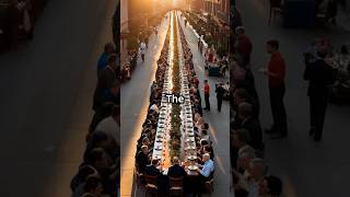 The World’s Largest Dining Table A RecordBreaking Street Feast 🍽️ [upl. by Aiuqal]