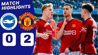 Man United vs Brighton HIGHLIGHTS 02 Dalot goal Hojlund goal vs Brighton [upl. by Oralie]