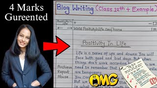 Blog writing class 12  12th English writing skill  Blog Kaise likheBlog Writing  12 English 2024 [upl. by Stephan]